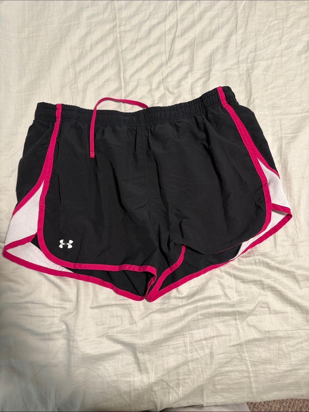 Under Armour Black Athletic Shorts with Pink Trim